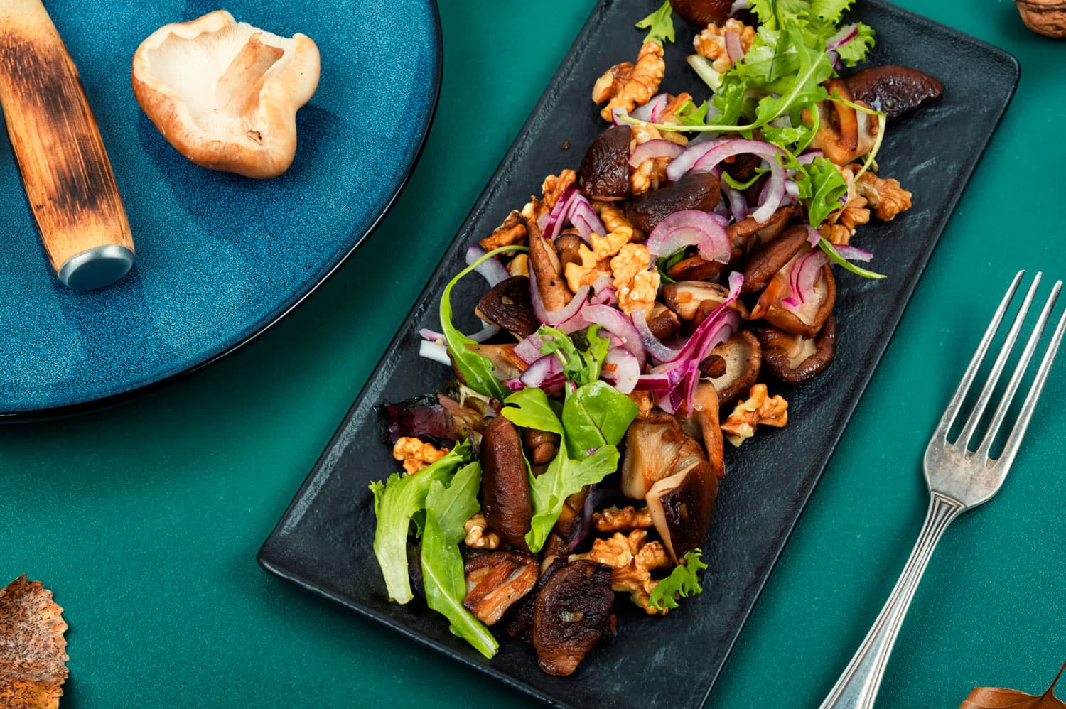 Salada de Folhas com Cogumelos